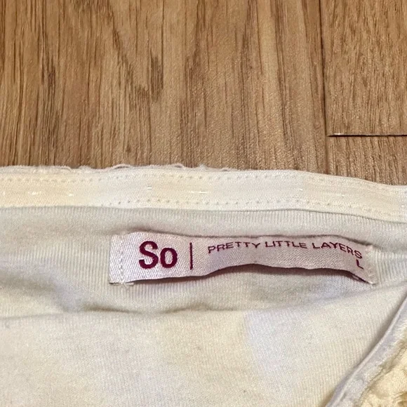 SO Cream Lace tank Top off white/ cream cropped cover up - Picture 2 of 7